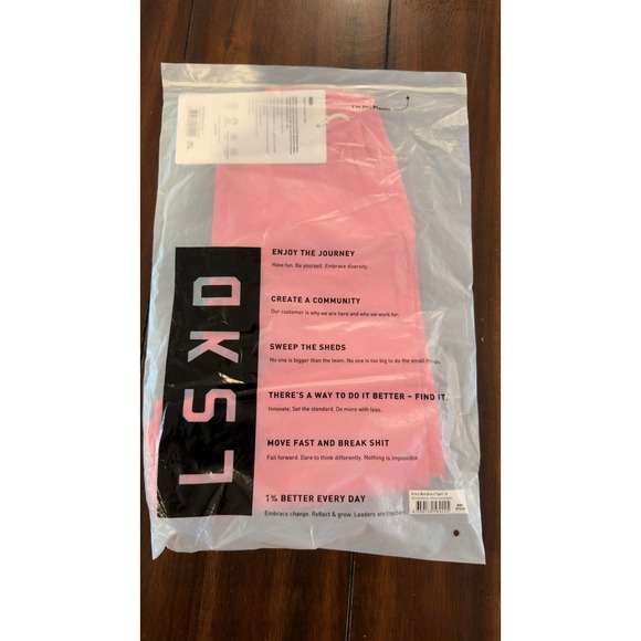 LSKD Elixir Mid Tights High Waist 6 inch Pink Lemonade Women's Small, NWT, NEW - Picture 2 of 11